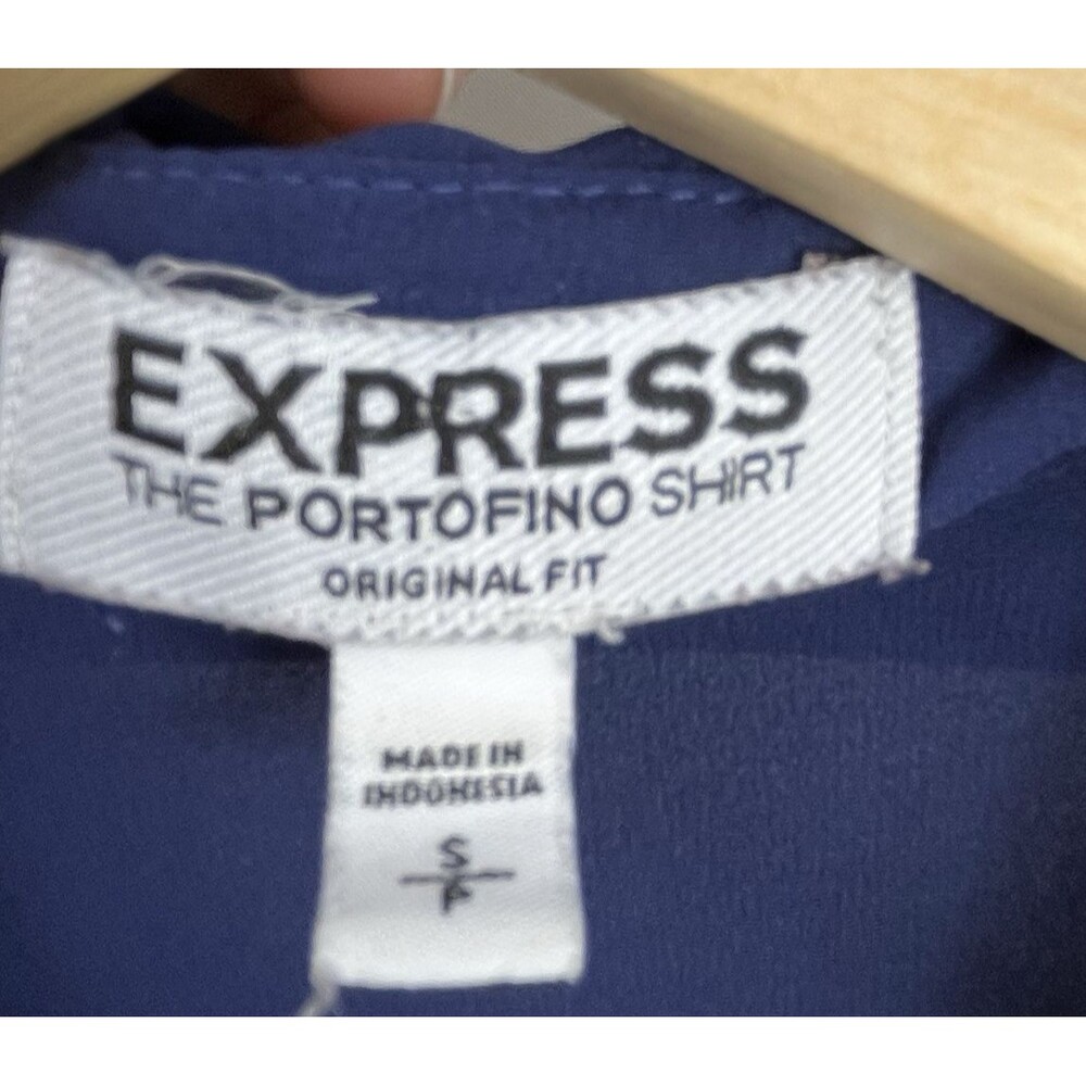 Express Portofino Sleeveless Blouse Navy White Trim Button Front Size S - Picture 4 of 12